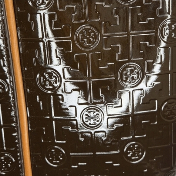 Tory Burch Embossed Patent Leather Shoulder Bag Brown - Picture 5 of 11